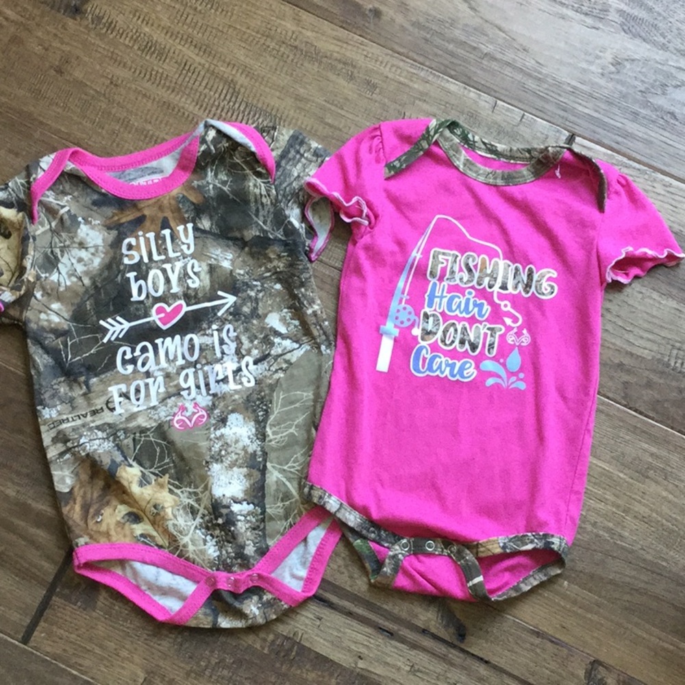 Set of 2 lil girl Realtree Camo onesie
